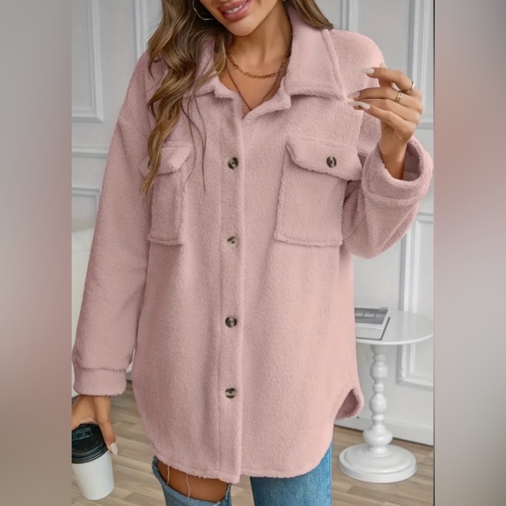 BNWT! TEDDY BLUSH 🐻💖 LONG SLEEVE, BUTTON DOWN SHIRT, SZ - M - Picture 2 of 5